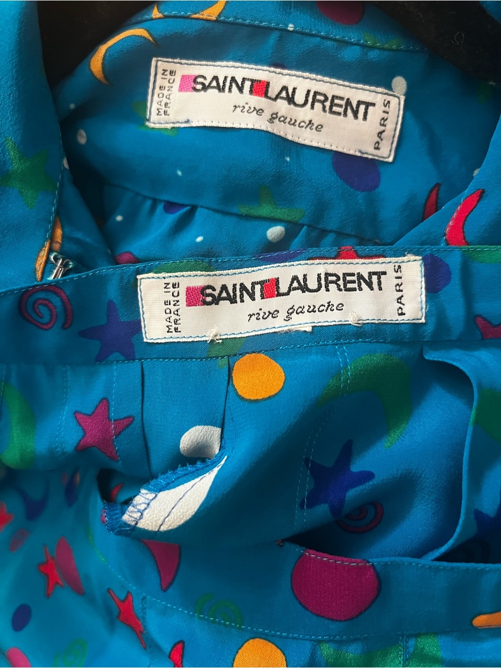 Saint Laurent - Rive Gauche “Stars & Moon” Skirt and Blouse Set 1979